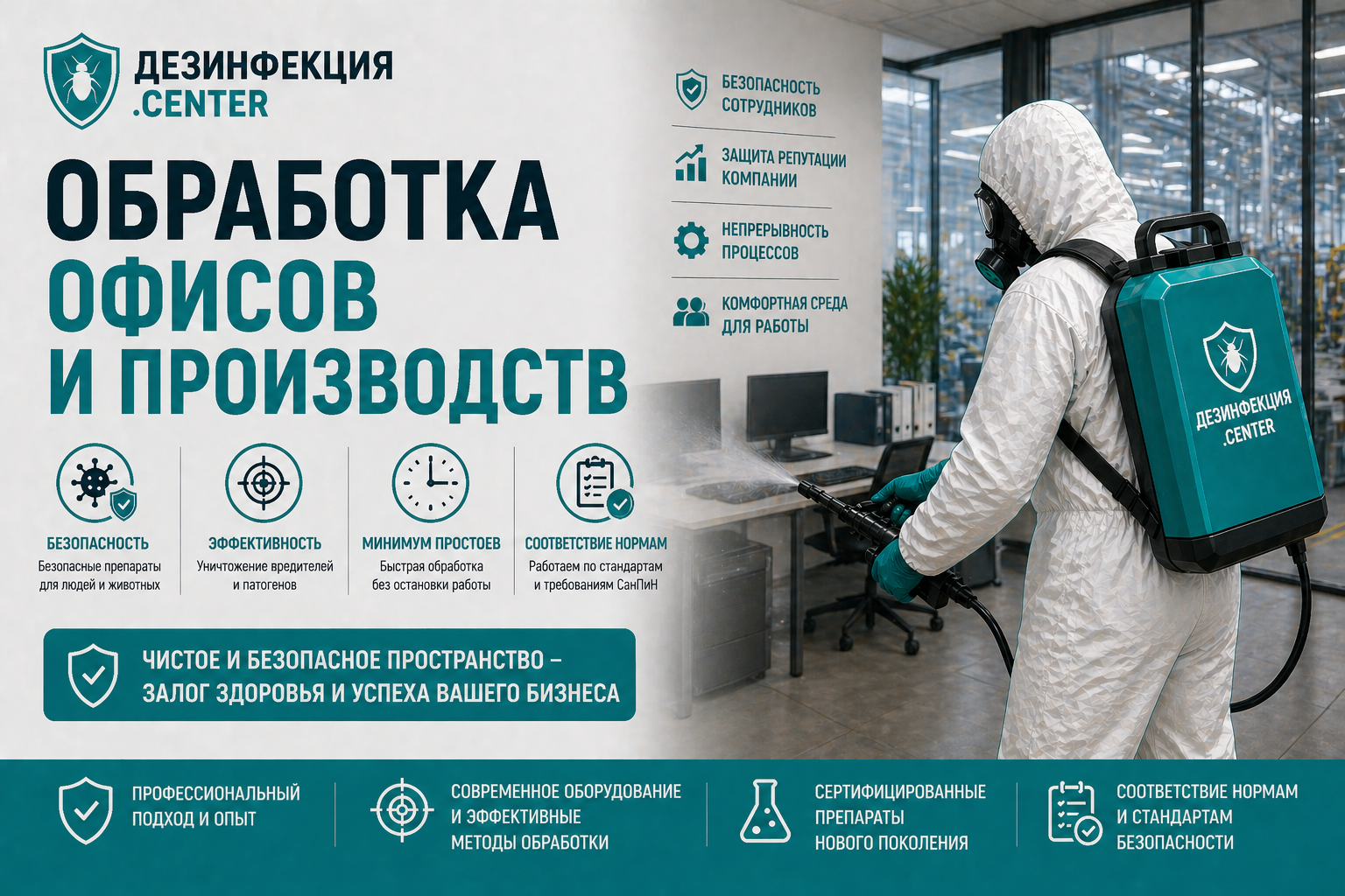 Дезинфекция офиса и производства