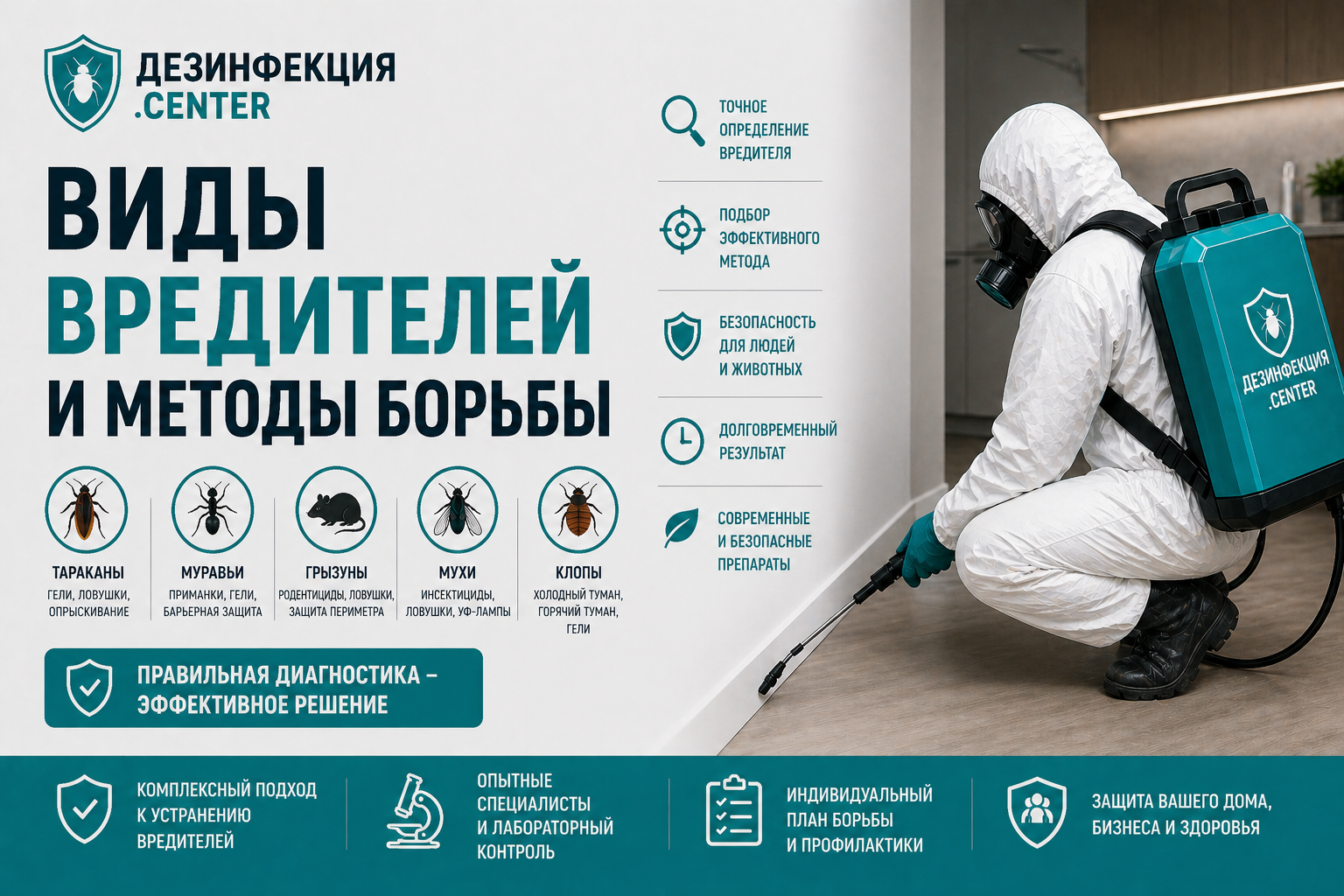 Классификатор: виды вредителей и методы обработки